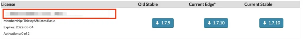 license_key | ThirstyAffiliates