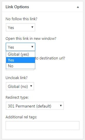Link Options - New Window