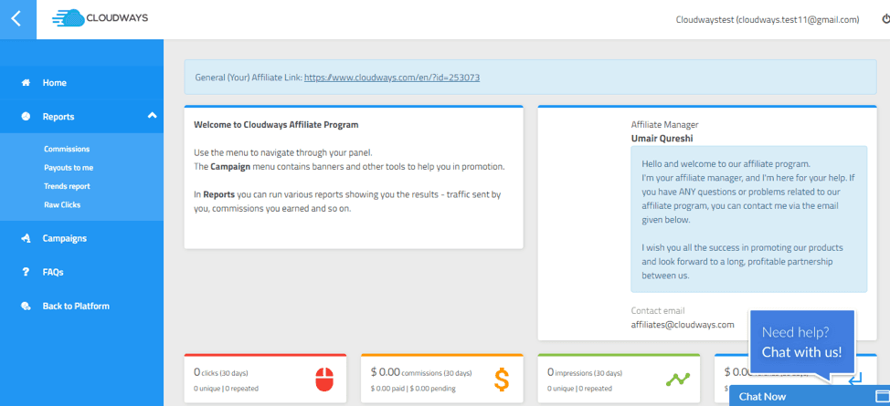 Programa de afiliados da Cloudways