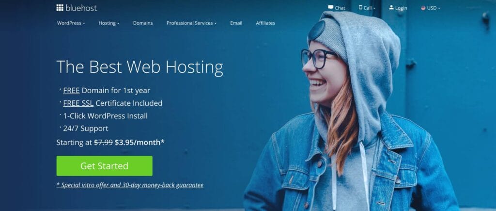 bluehost homepage