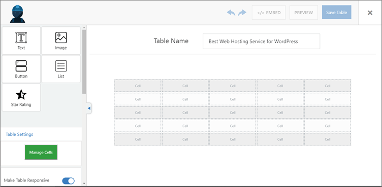 Setting up your product comparison table layout