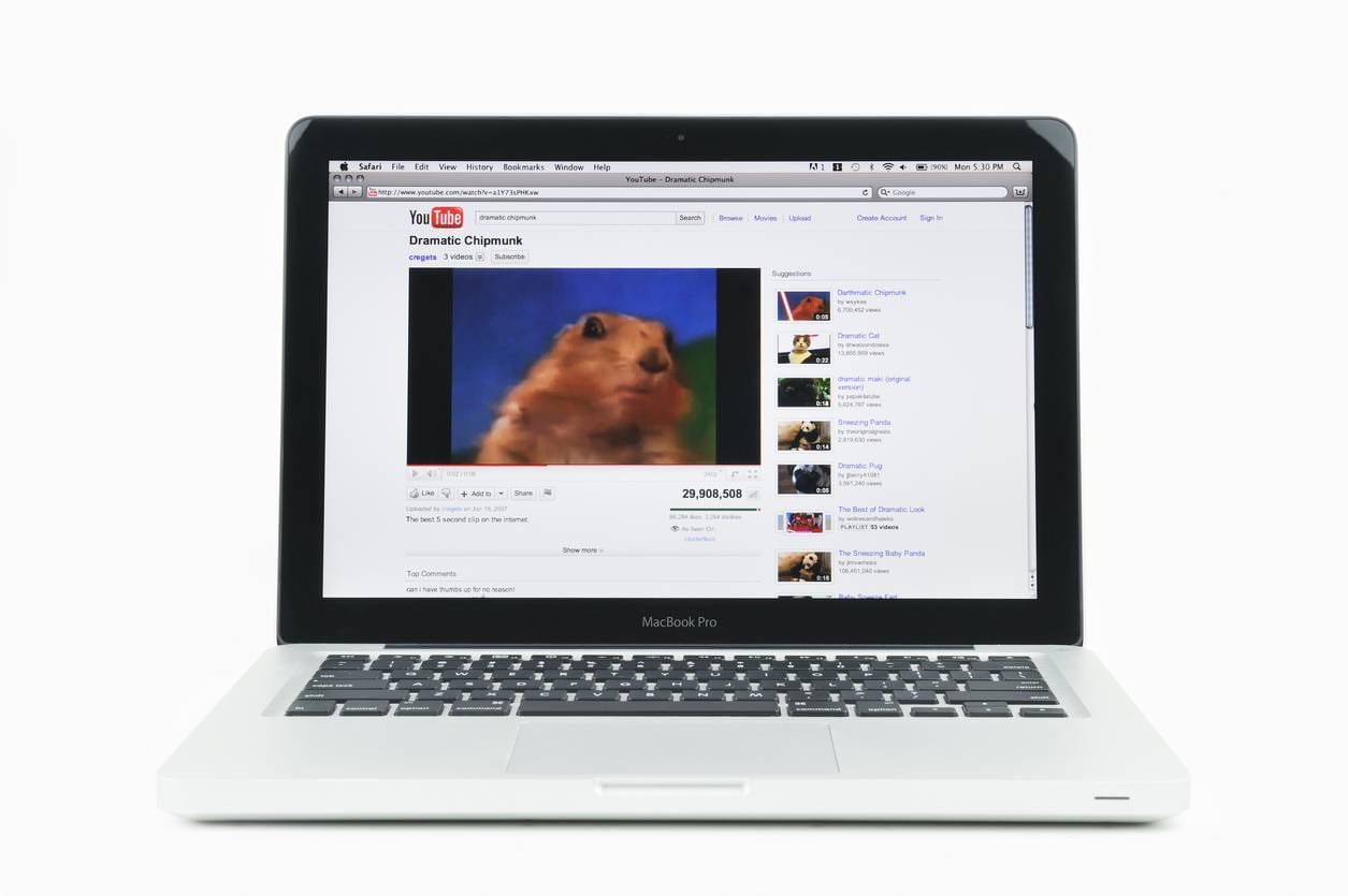 laptop on youtube