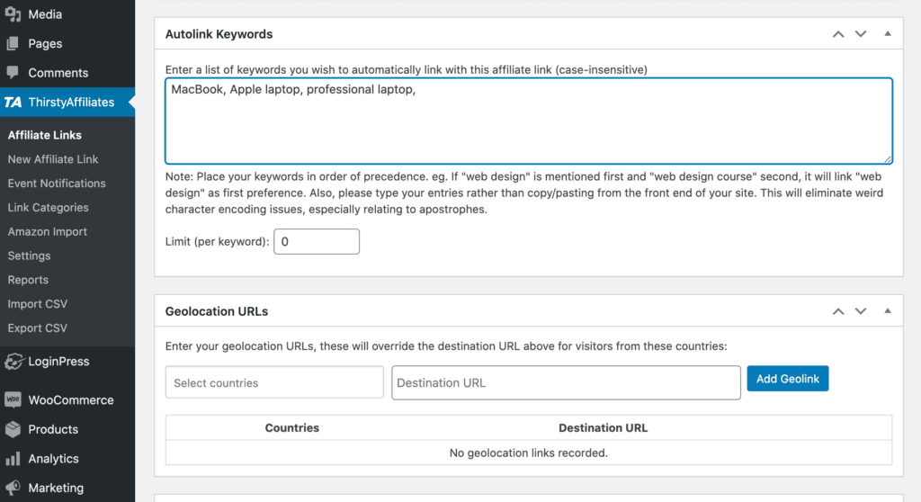 El plugin ThirstyAffiliates para el marketing de afiliación en 2021. 