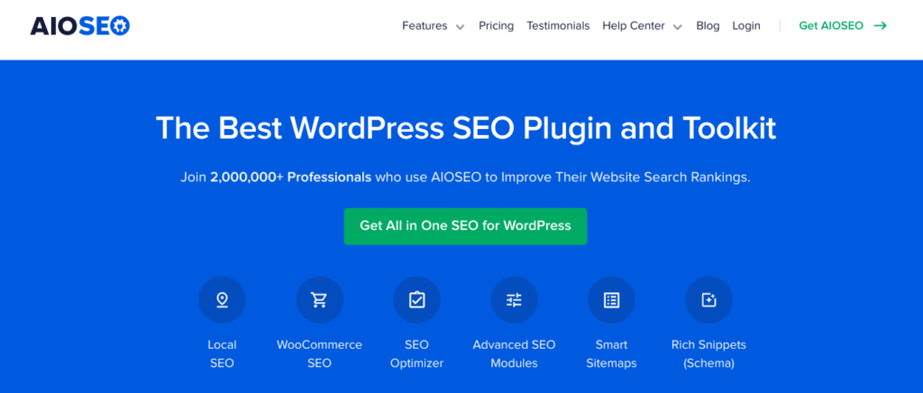 all in one seo homepage