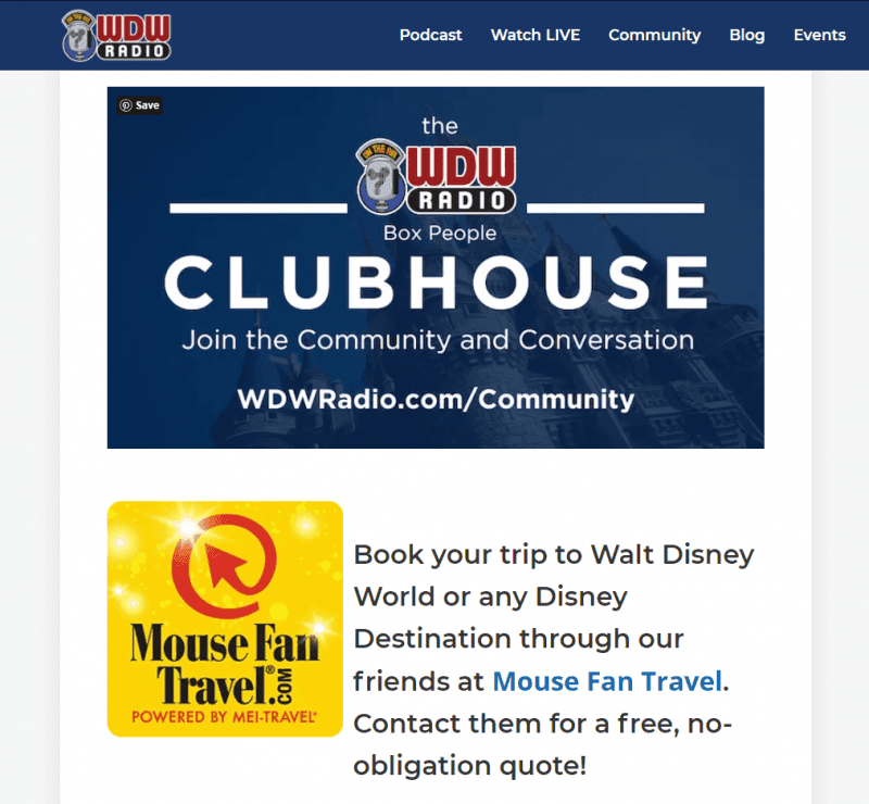 Un ejemplo de argumento de venta contundente del podcast de WDW Radio.