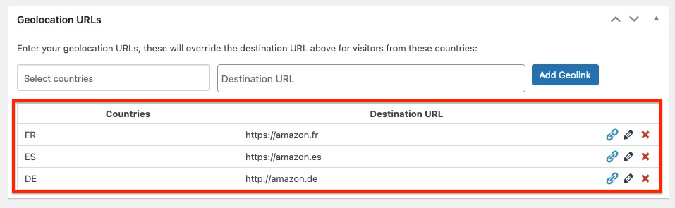 ThirstyAffiliates geo-targeted redirect examples 
