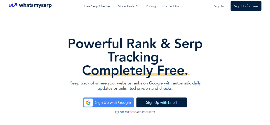 What's My SERP homepage- free SERP checker tools