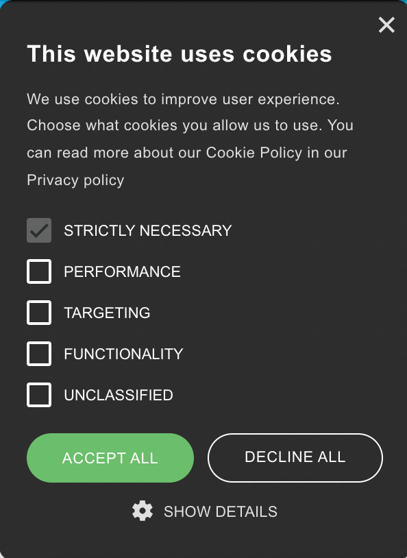 This website uses cookies agreement.