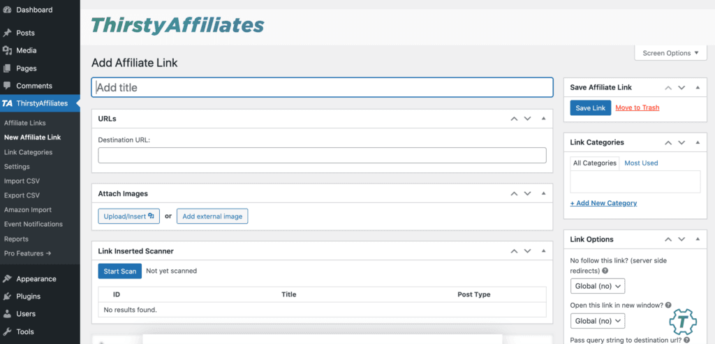 The Thirsty Affiliates WordPress plugin. 