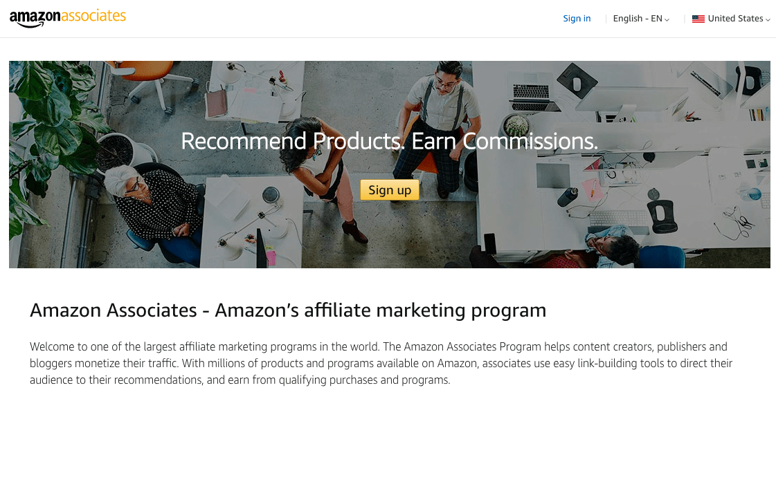 Amazon Associates affiliate marketing program.