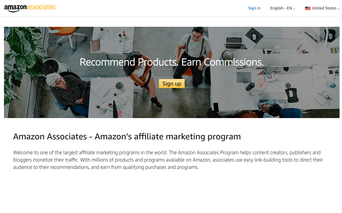 Amazon Associates affiliate marketing program.