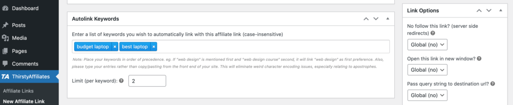 Increase your affiliate link conversions, with ThirstyAffiliates. 