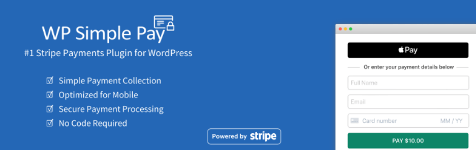 WP Simple Pay plugin banner 