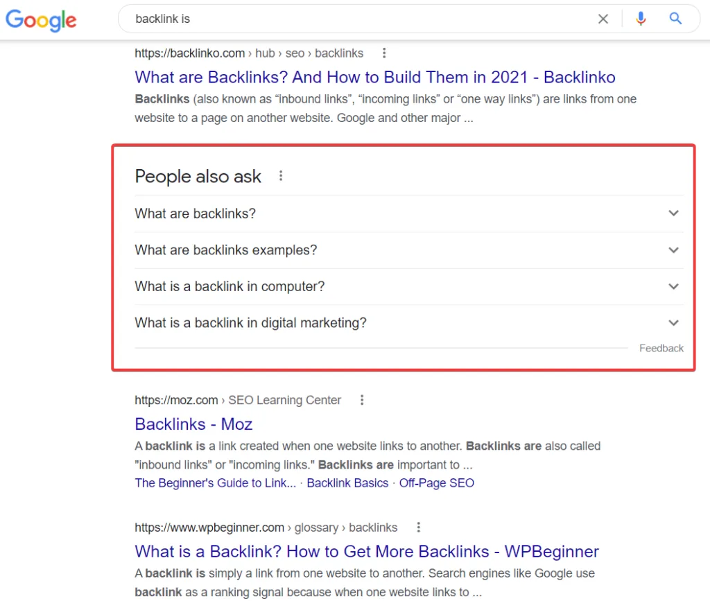 how to use google's people also ask feature