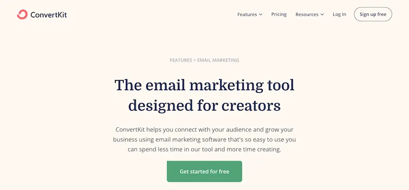 ConvertKit home page