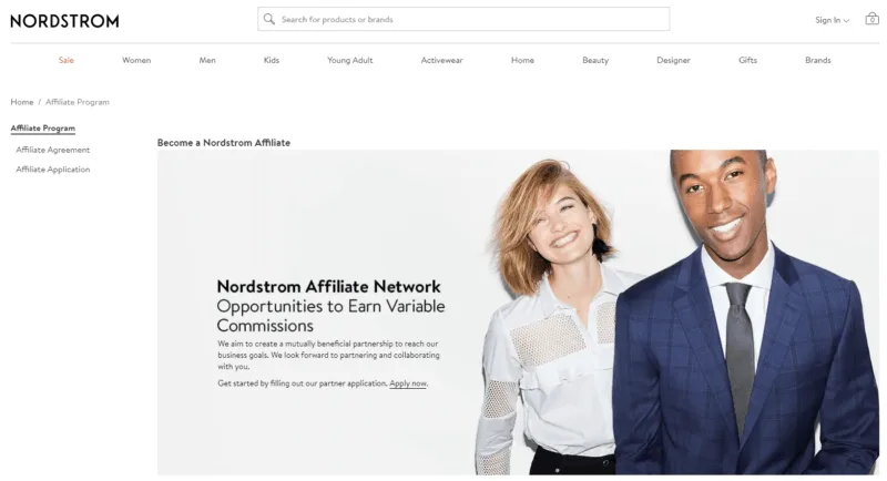 Programme de marketing d'affiliation de Nordstrom