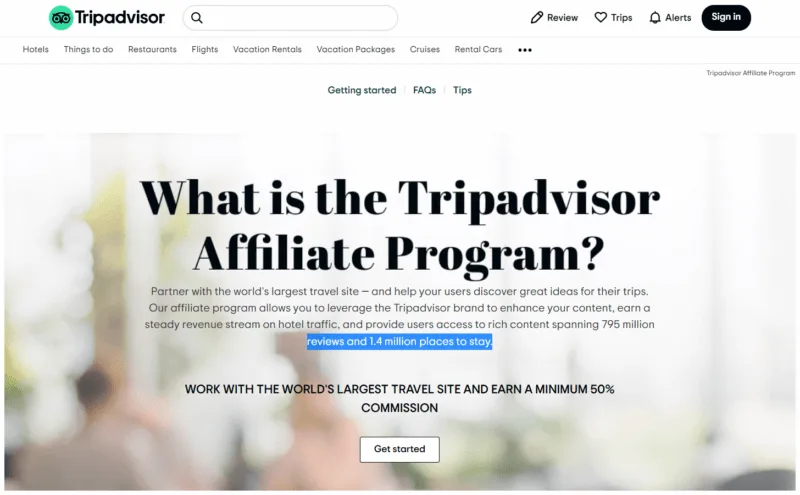 Programme d'affiliation Tripadvisor