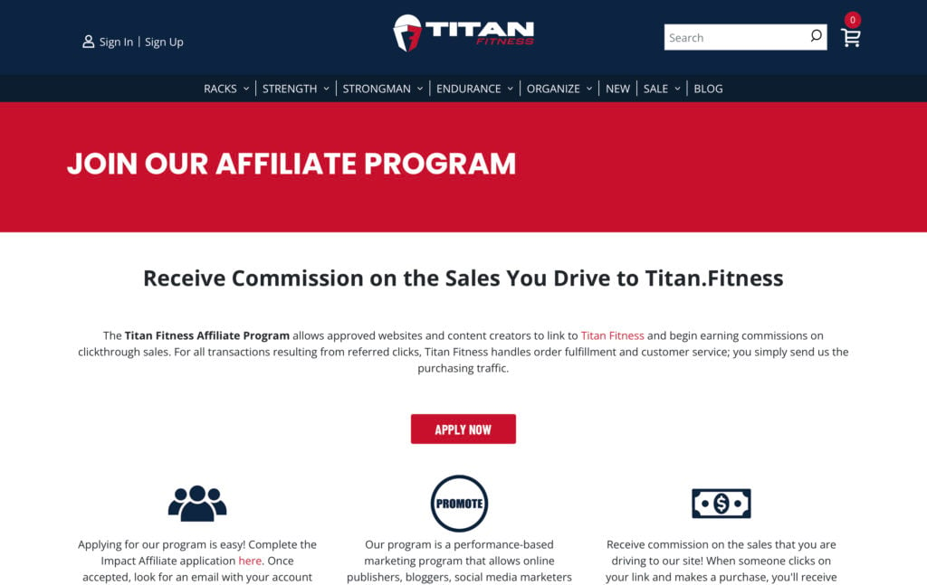 Titan Fitness is in one of the best affiliate marketing niches