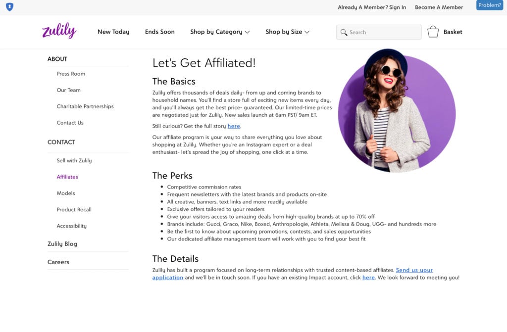 Zulily is in one of the best affiliate marketing niches