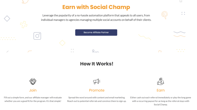 Become a Social Champ affiliate.