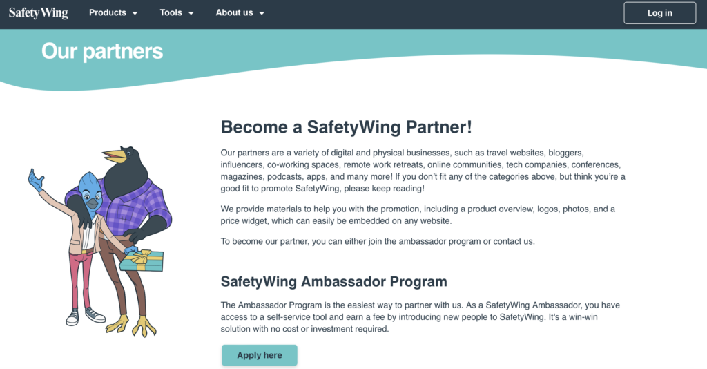 Safety Wing affiliate program