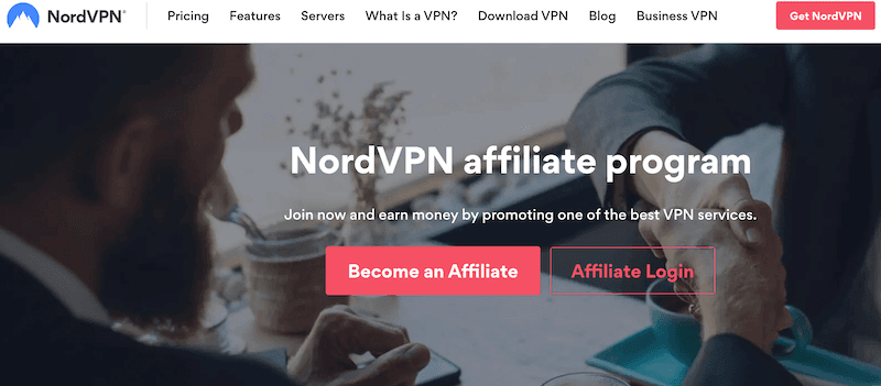 Die NordVPN-Partnerseite. 