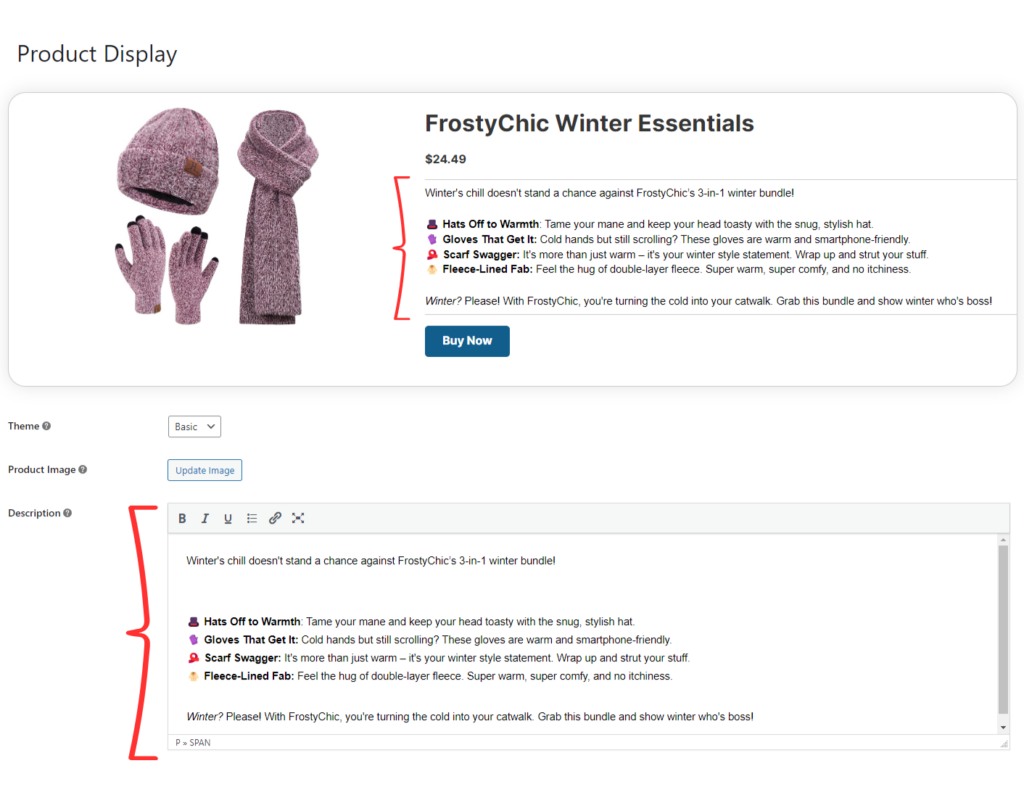 Add a product description to your ThirstyAffiliates Product Display 