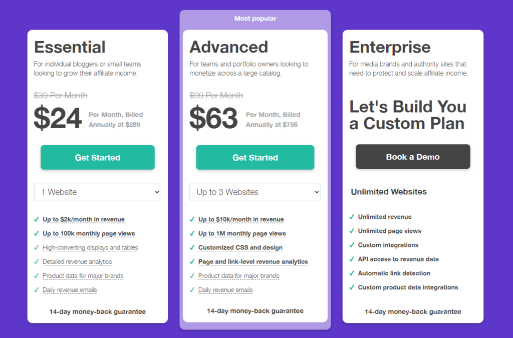 Lasso pricing page