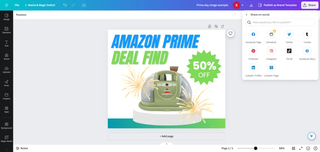 Crie imagens do Amazon Prime Day com o Canva 